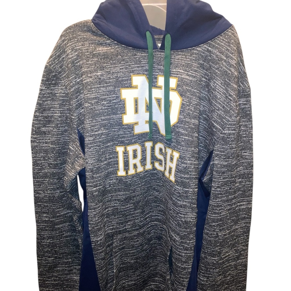 Blue and Gray Men's Notre Dame Hoodie from brand Fanatics size Large